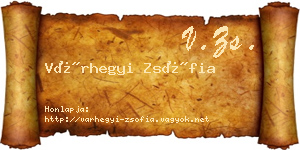 Várhegyi Zsófia névjegykártya